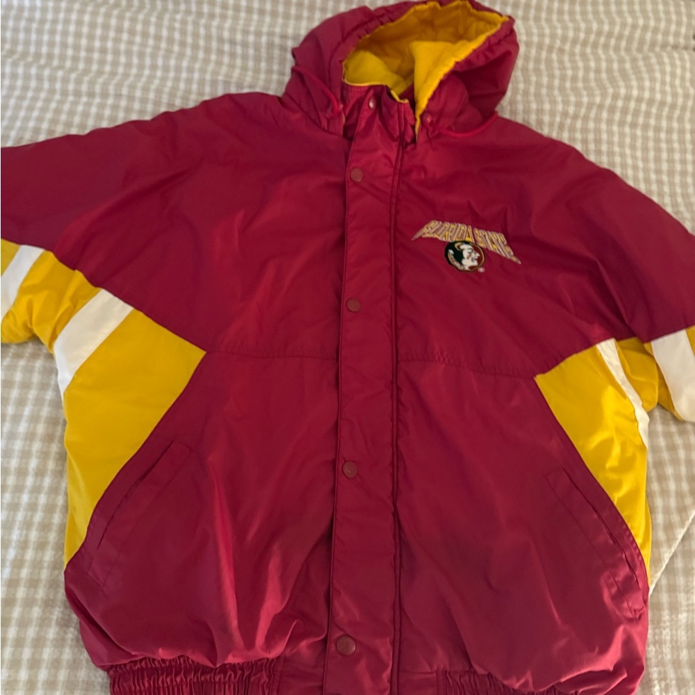 STARTER Pink and Yellow Puffer Jacket